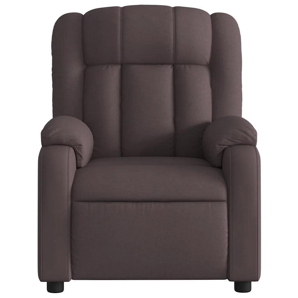 Poltrona Elettrica Reclinabile-Divano Sedia Marrone Scuro in Tessuto 323888