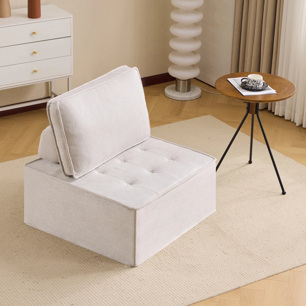 DIVANO modulare beige, struttura in compensato