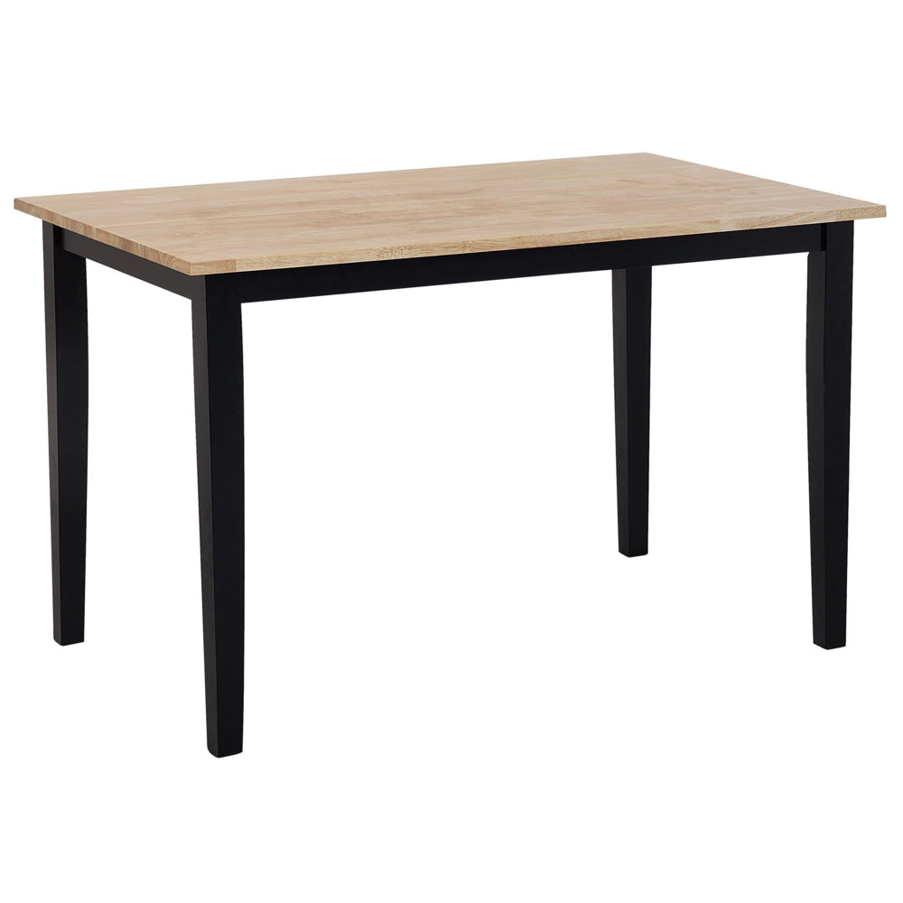 Set da pranzo in legno massello Nero con piano in legno chiaro a 4 posti 120 x 75 cm moderno scandinavo