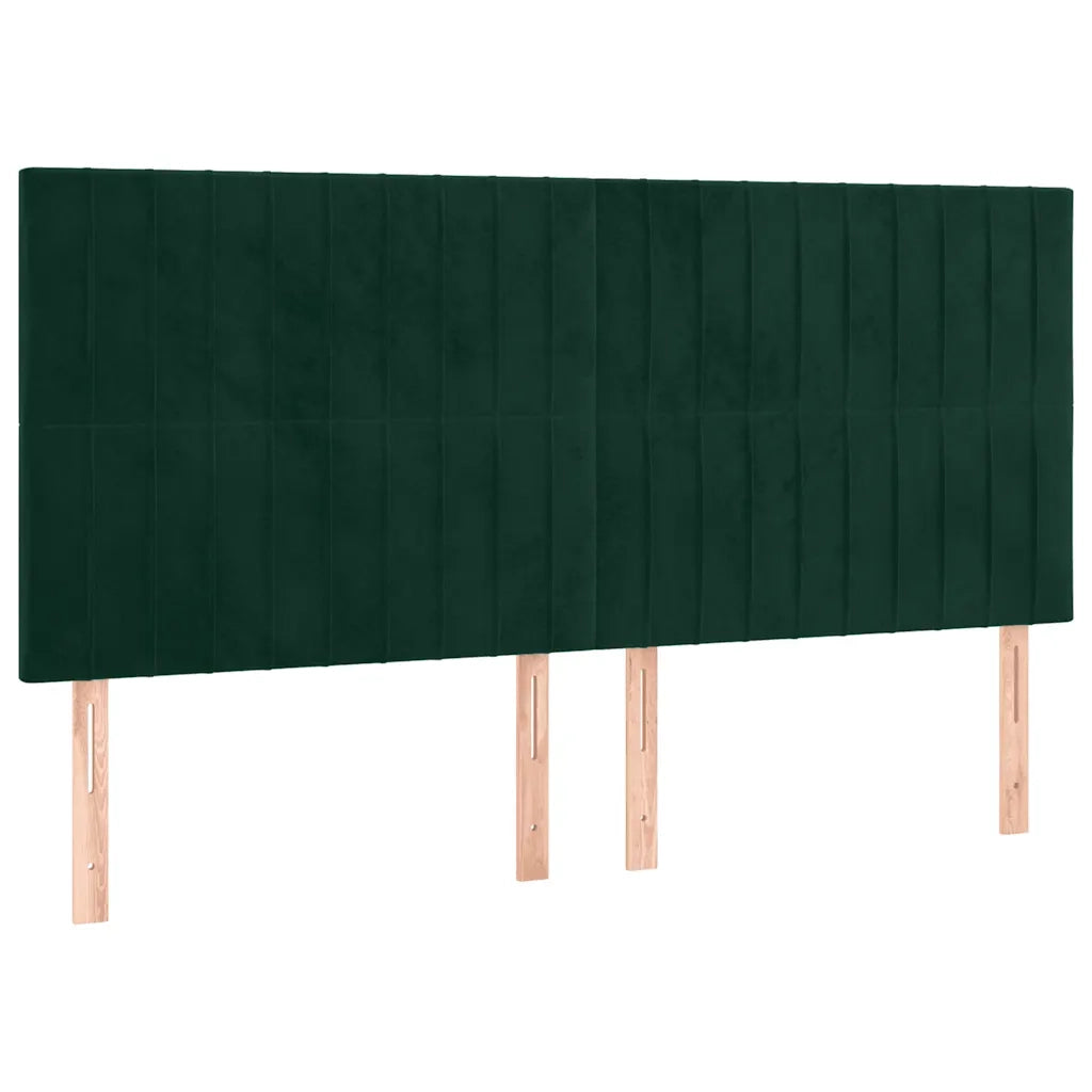 Testiera-Testata-Testiera Decorativa Verde Scuro 180x5x118/128 cm Velluto 667410