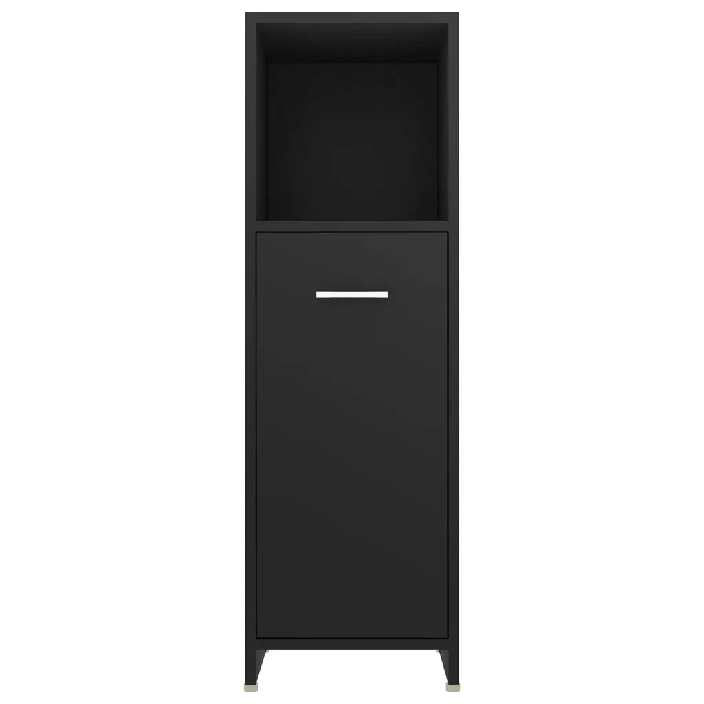 Mobile da Bagno | Armadio da bagno Nero 30x30x95 cm in Legno Multistrato