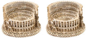 Modello Colosseo di Roma, 2 pezzi di cera miniaturo retro ornamentazione artigianale per decorazione di casa, decorazione da tavolo italiana, statue, ornamenti bonsai Colosseo souvenir