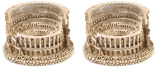Modello Colosseo di Roma, 2 pezzi di cera miniaturo retro ornamentazione artigianale per decorazione di casa, decorazione da tavolo italiana, statue, ornamenti bonsai Colosseo souvenir