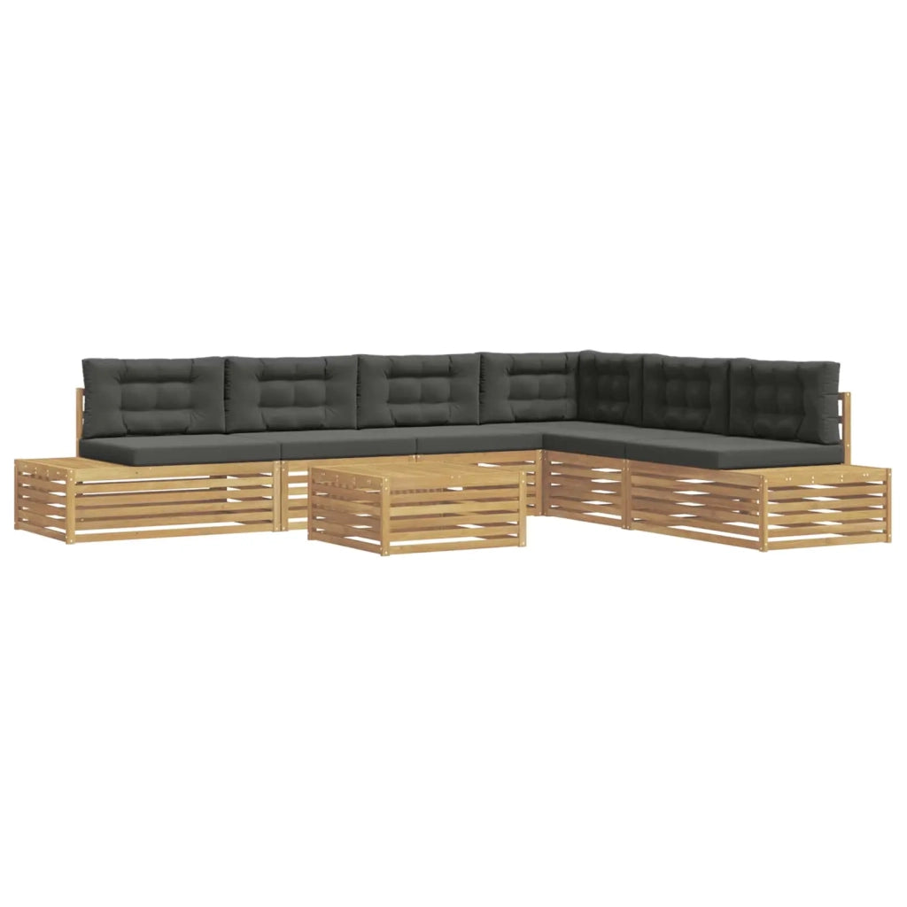 8 pz Set di divani da esterno Poliestere Bianco 3391132