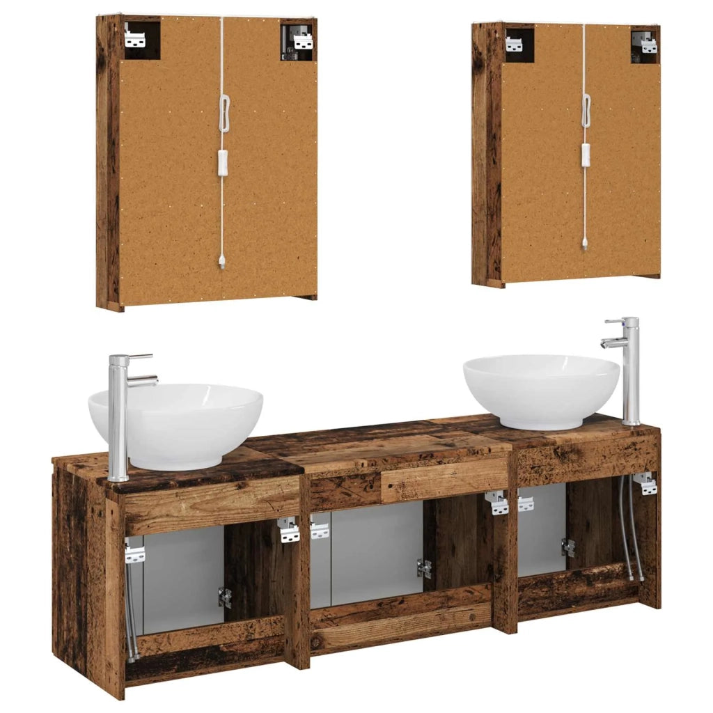 Set di Armadi da Bagno 5 pcs Legno antico Legno ingegnerizzato 3406493