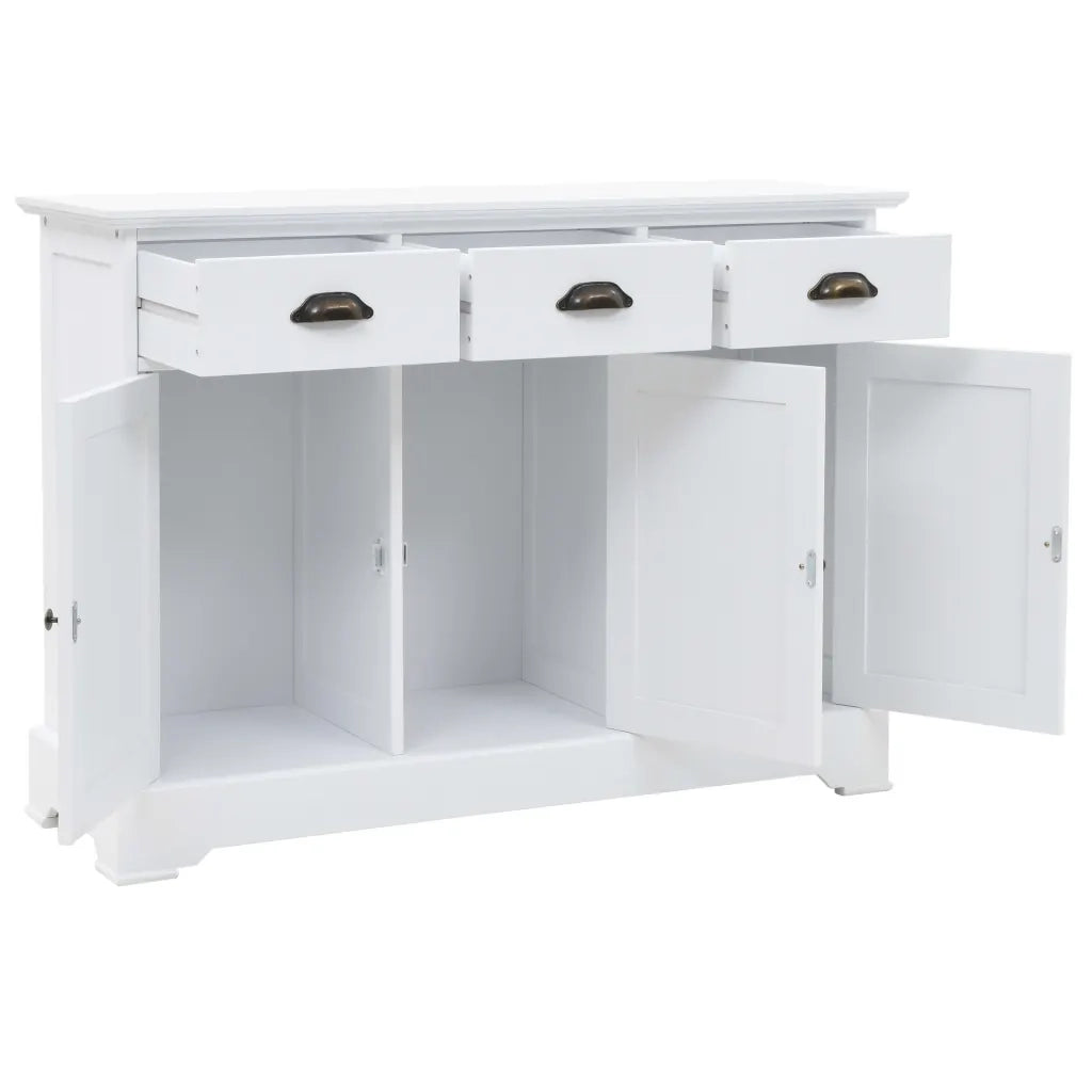 Credenza con 3 Ante in MDF e Legno di Pino 105x35x77,5 cm 245754