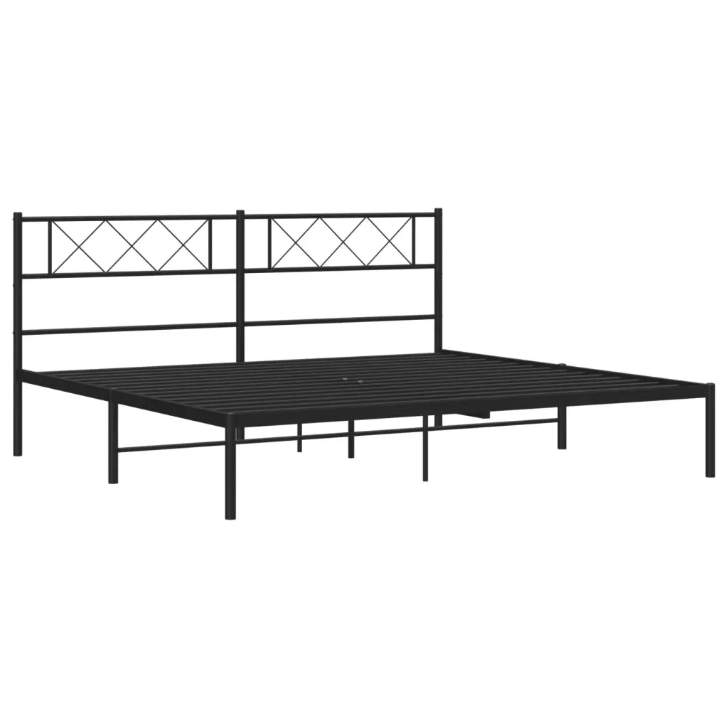 Giroletto con Testiera-Struttura Letto con testiera in Metallo Nero 180x200 cm 503460