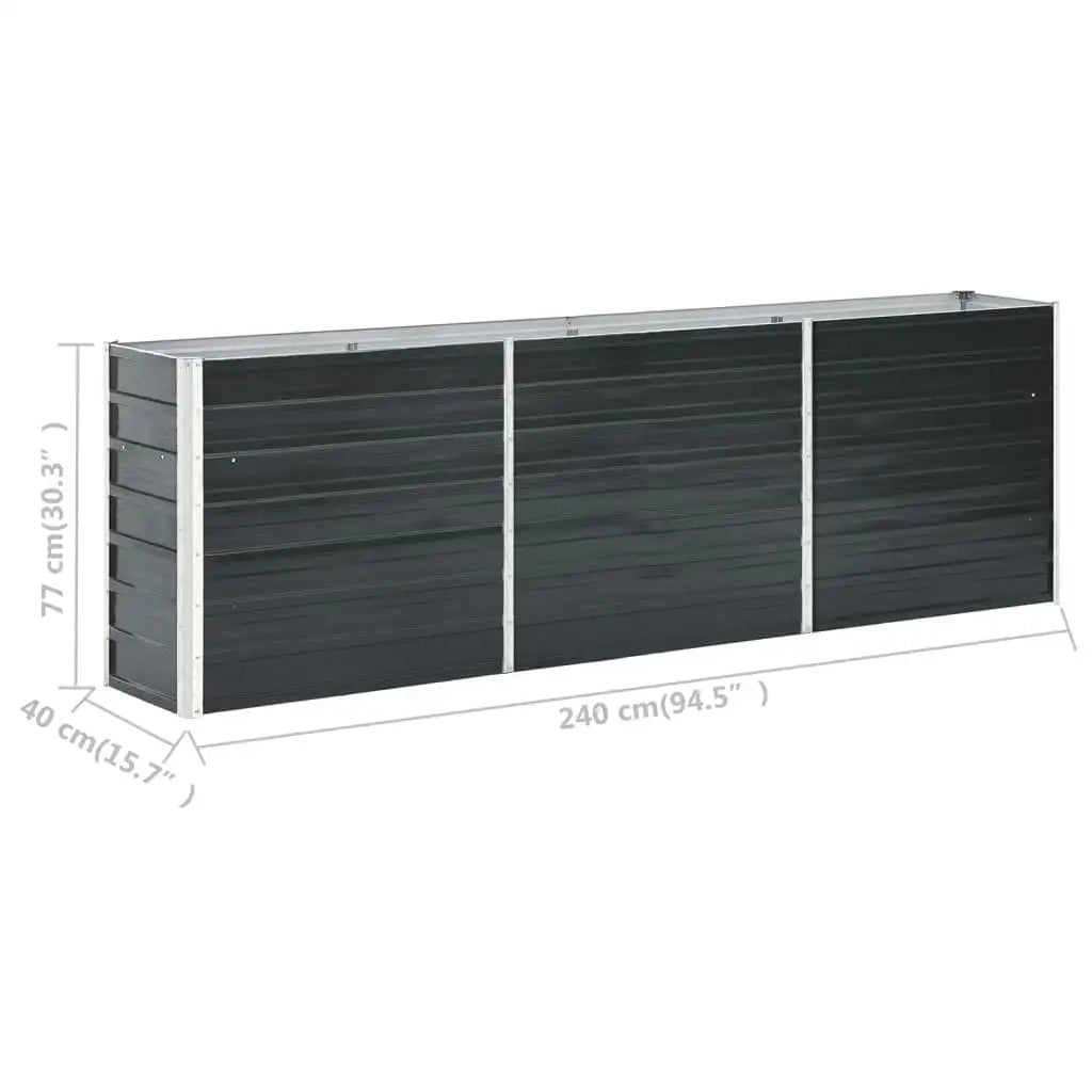 Letto Rialzato in Acciaio Zincato 240x40x77 cm Antracite 47043