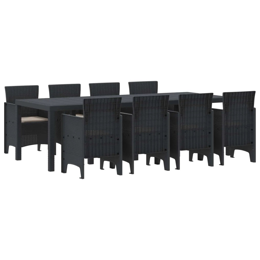Set da Pranzo per Giardino 9 pcs Antracite Polipropilene 3378733