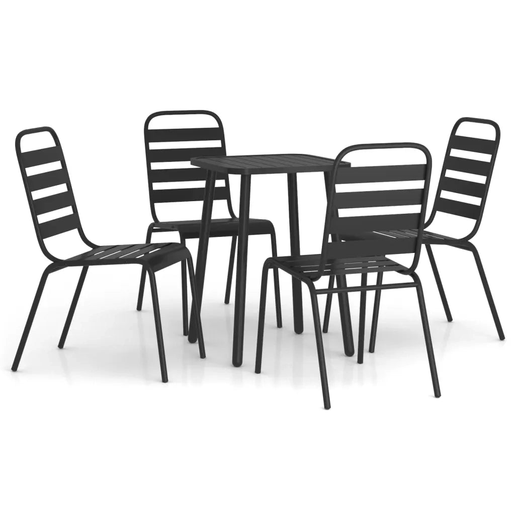 Set da Pranzo da Giardino 5 pz | Set Salotto da Giardino in Acciaio Antracite