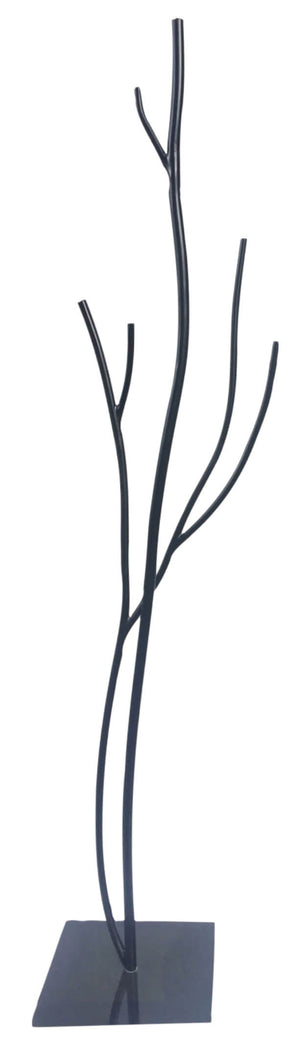 Appendiabiti da Terra 33x33x178 cm in Ferro Battuto Vasconi Castagno Nero