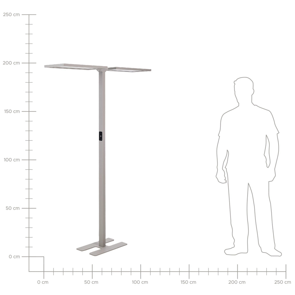 Lampada da terra a LED in metallo argentato con sensore di movimento soggiorno camera da letto stile moderno