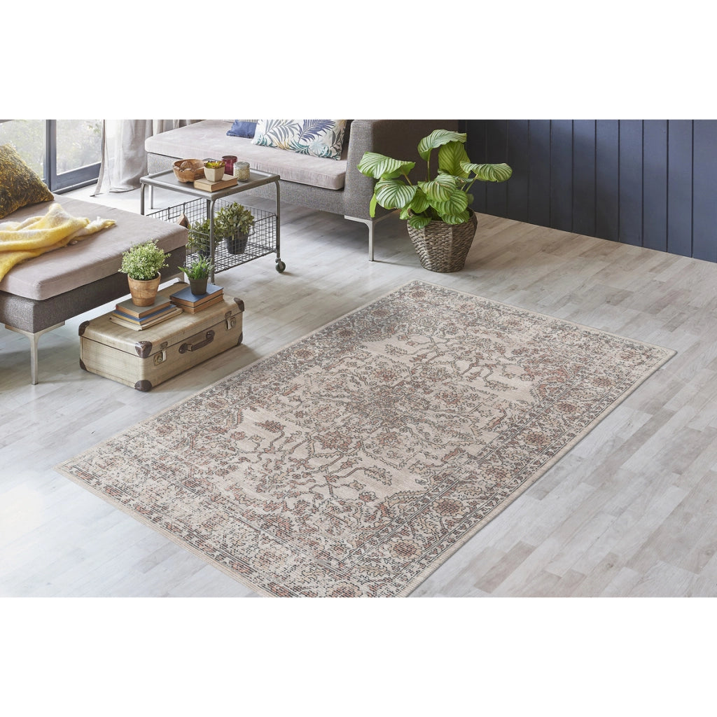Tappeto Vintage Perry 325 Beige in Cotone