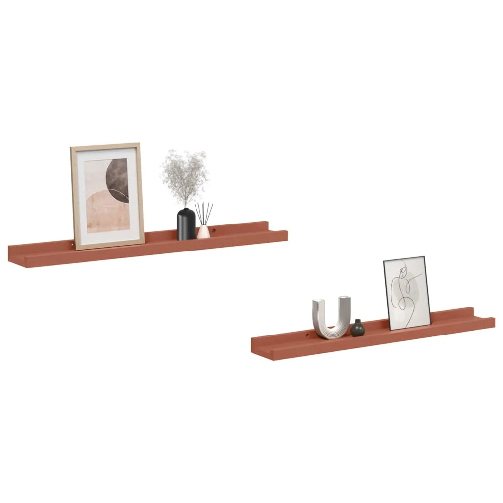 Scaffale da parete 2 pcs Rosso 60 x 9 x 3 cm Legno multistrato 42020002