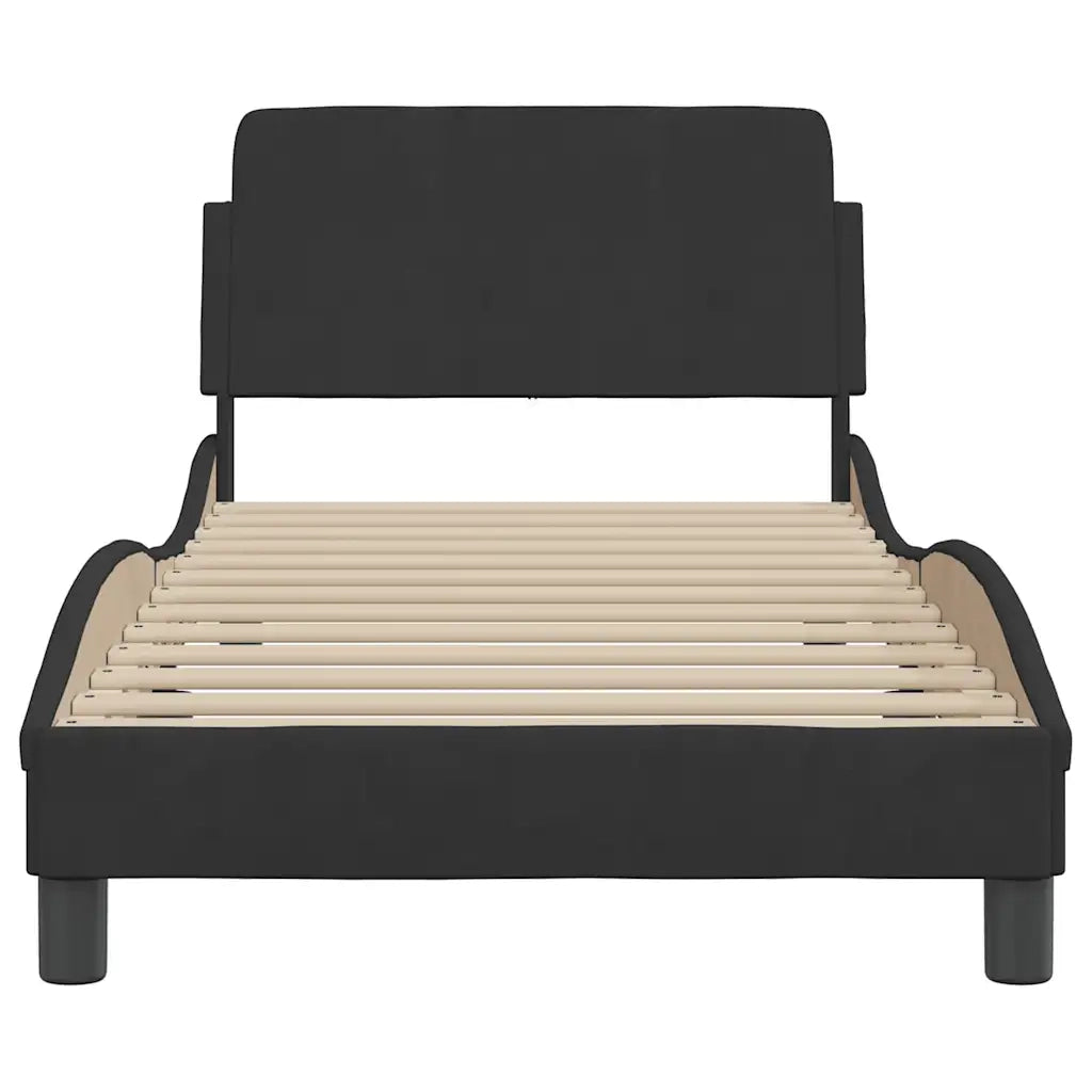 Giroletto con Testiera Dover Nero 80x200 cm Velluto 373074