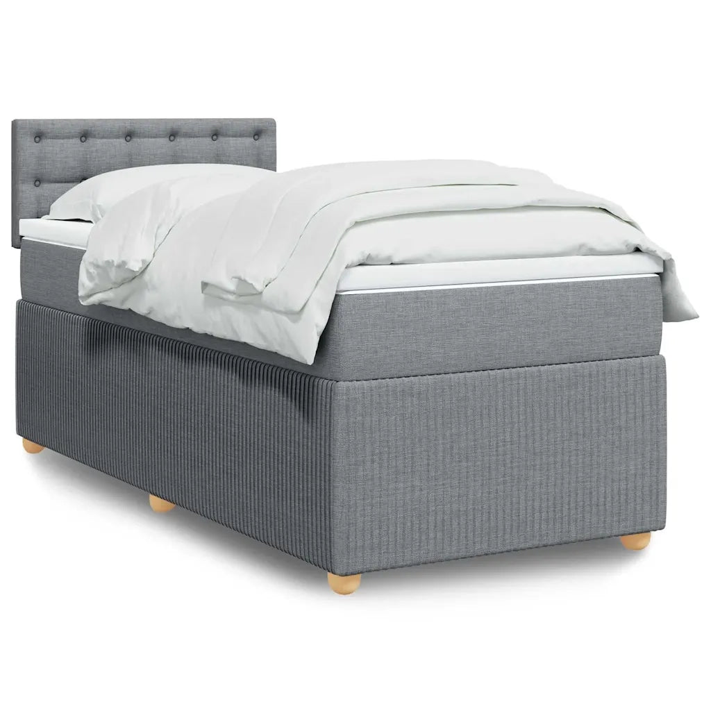Giroletto a Molle con Materasso Grigio Chiaro100x200 cm Tessuto 3287381