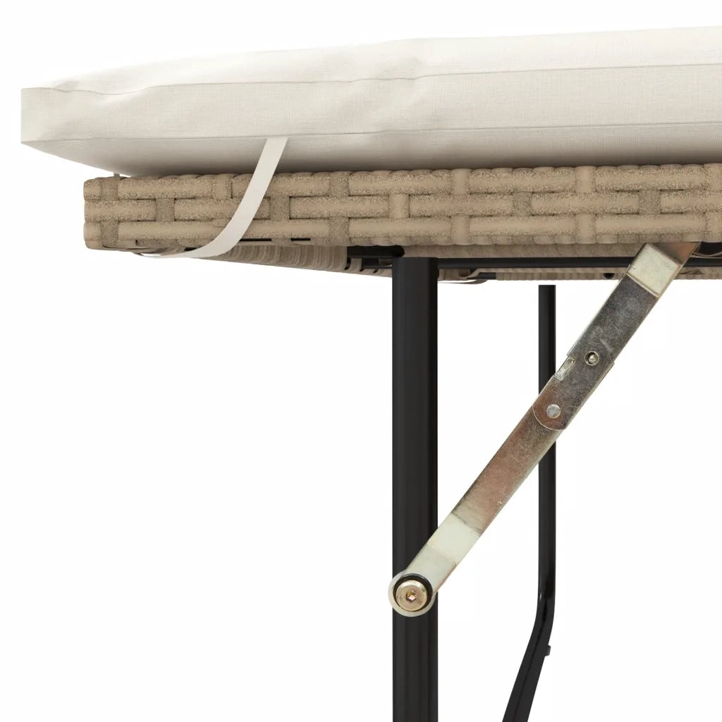 Divano da Giardino con Cuscini a 2 Posti Beige in Polyrattan