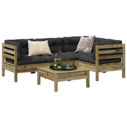 Set Divani da Giardino 5pz con Cuscini Legno Impregnato di Pino 3299429