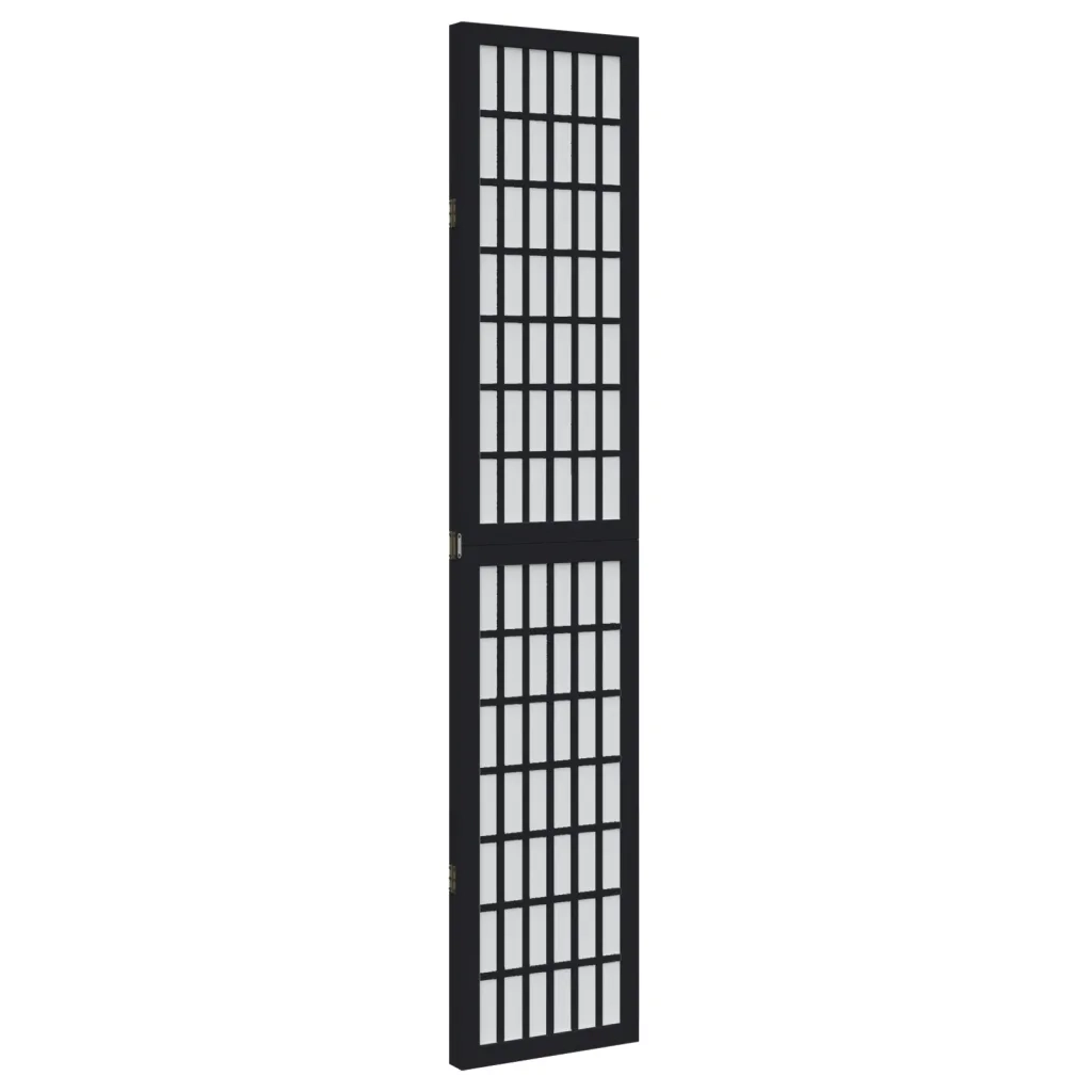 Divisorio Ambienti | Divider per stanze | Paravento 3 Pannelli Nero Legno Massello di Paulownia