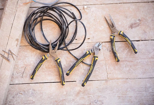 Set 3 Pinze Stanley FATMAX 4-84-488 Professionali per Elettricisti e Manutentori