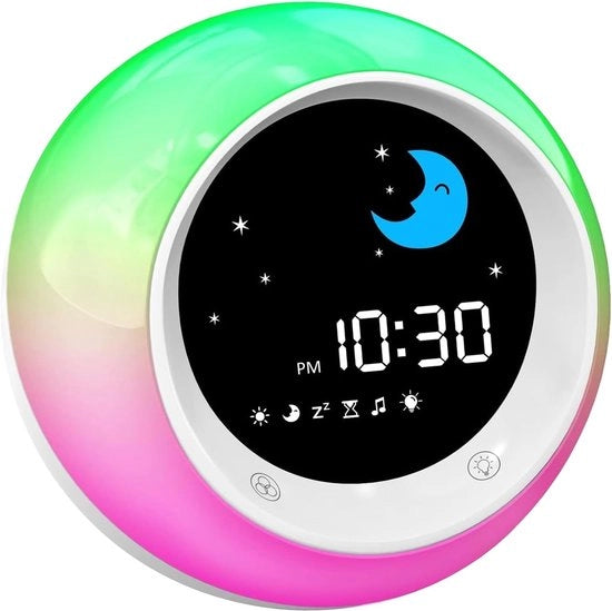 Alarme da Sveglia Digitale per Camera da Letto - Educatore del Sonno per Bambini - Verde e Rosa