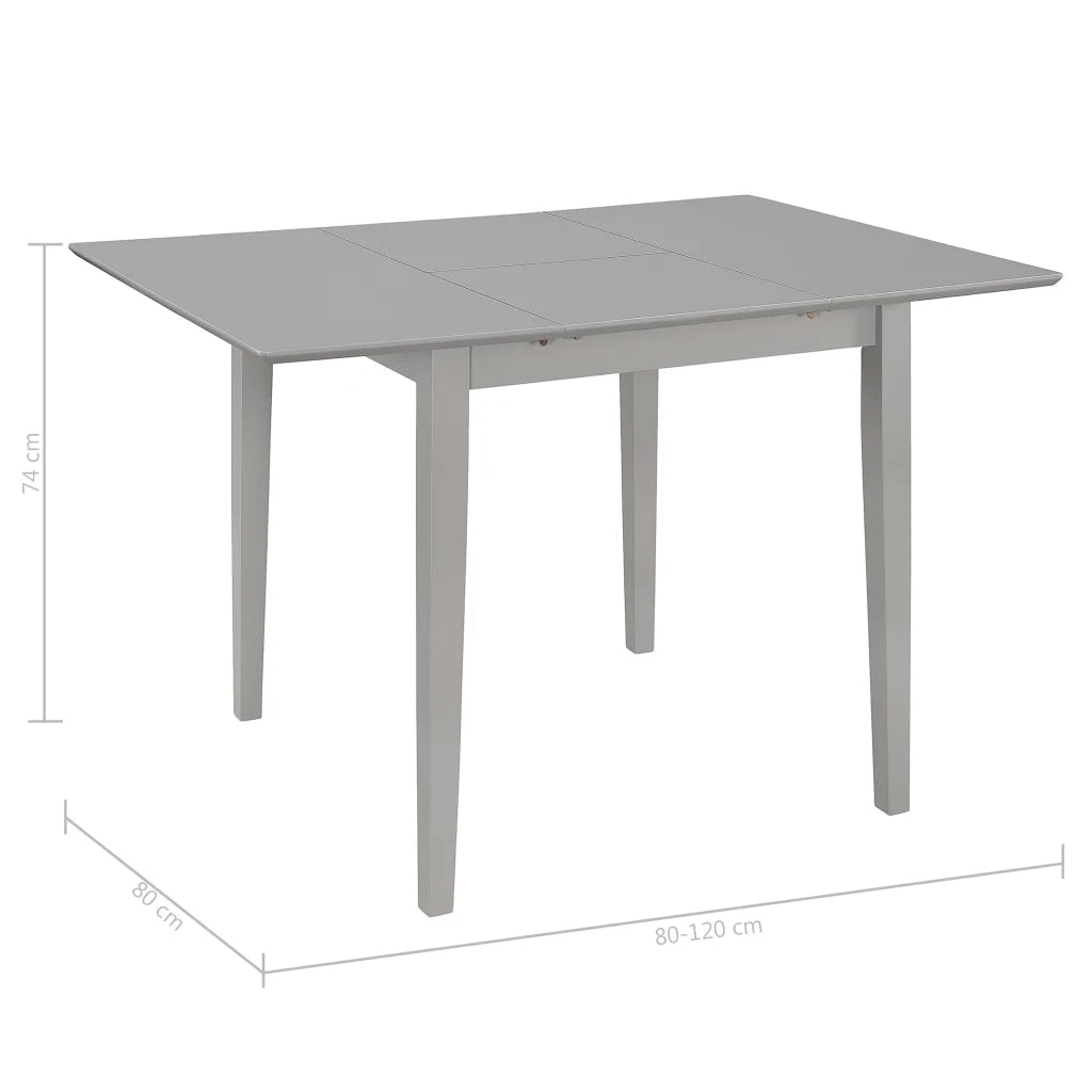 Tavolo da Pranzo | Tavolo da cucina Estensibile Grigio (80-120)x80x74 cm in MDF