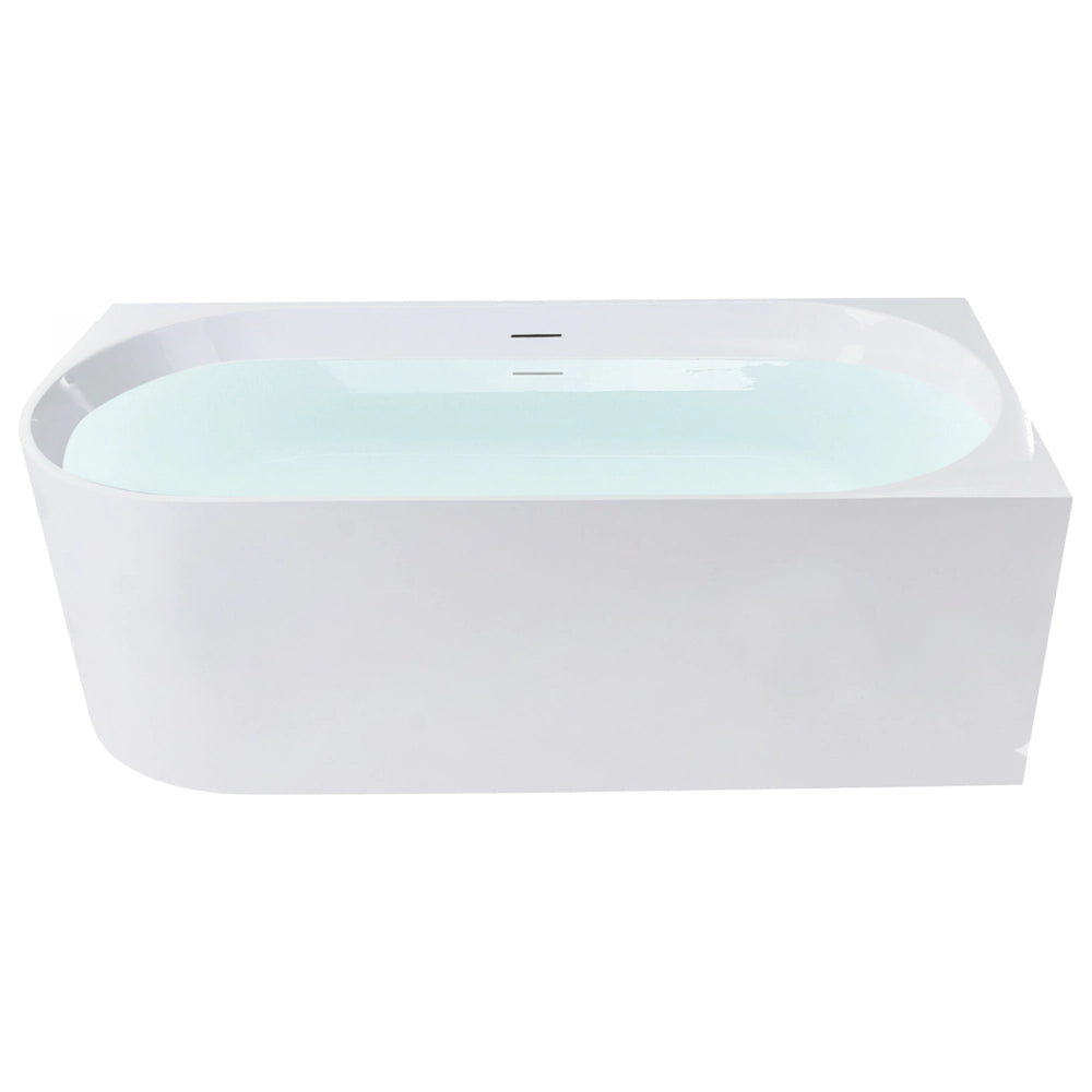Vasca da bagno angolare sinistra in acrilico bianco lucido 170 x 80 cm Controllo del troppopieno Bagno in stile moderno
