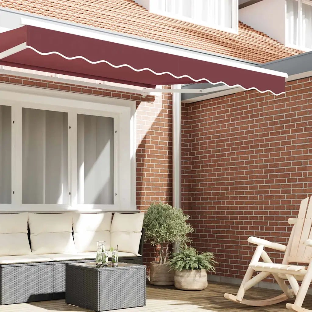 Sostituzione della mantovana per tenda-Tessuto di Ricambio per Mantovana da Tenda Borgogna a righe 2,5 m