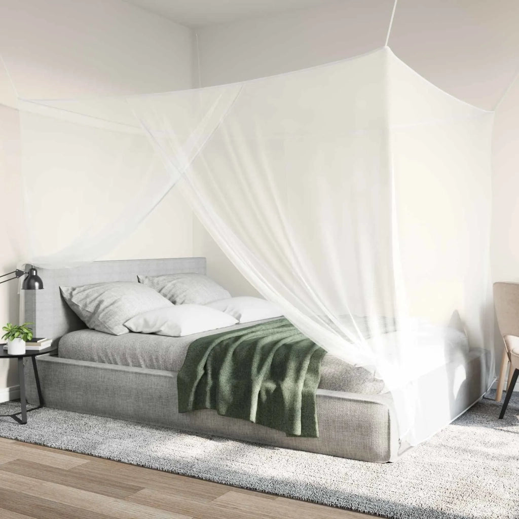 Zanzariera per letto 156 maglia 3 pcs Bianco Poliestere 42033560