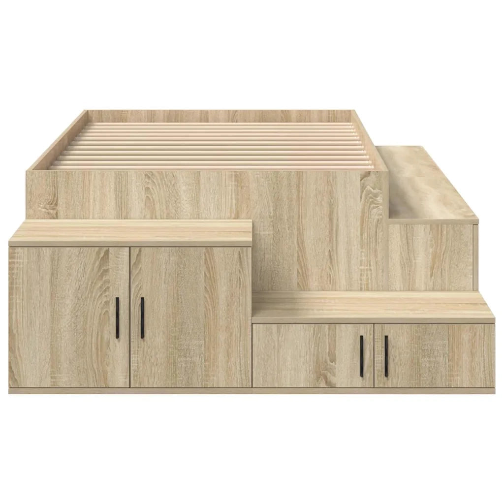 Struttura letto con contenitore Rovere Sonoma 80 cm 3335575