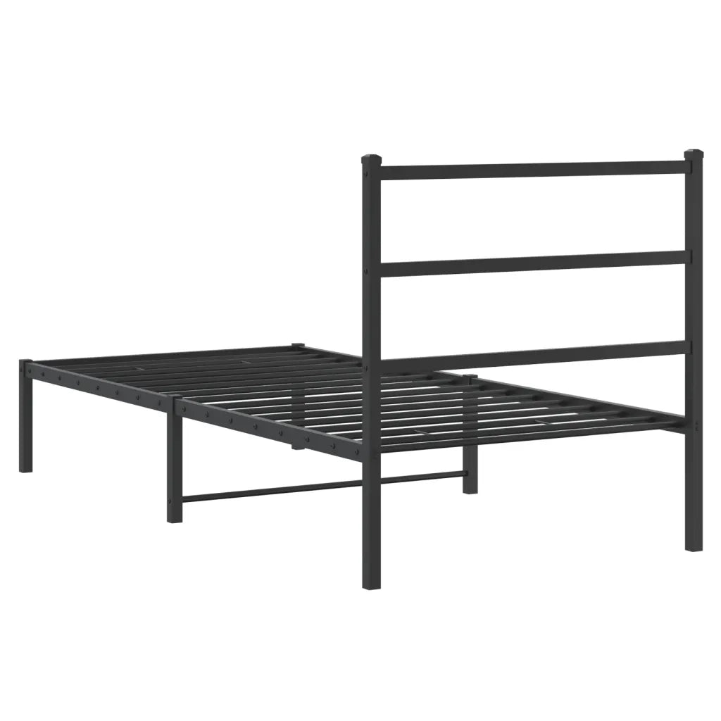 Giroletto con Testiera-Struttura Letto con testiera in Metallo Nero 90x200 cm 676401