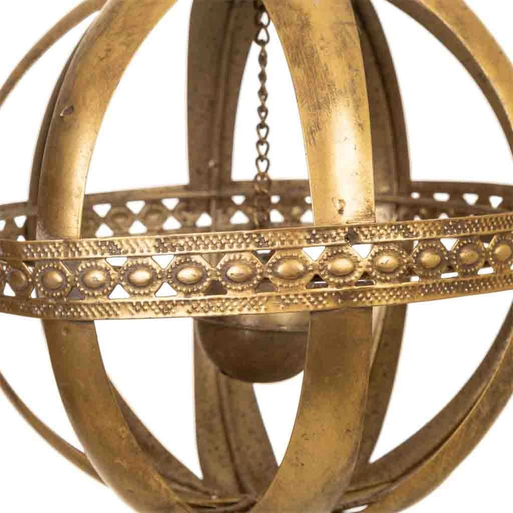Sfera decorativa in metallo dorato 20x20x23h