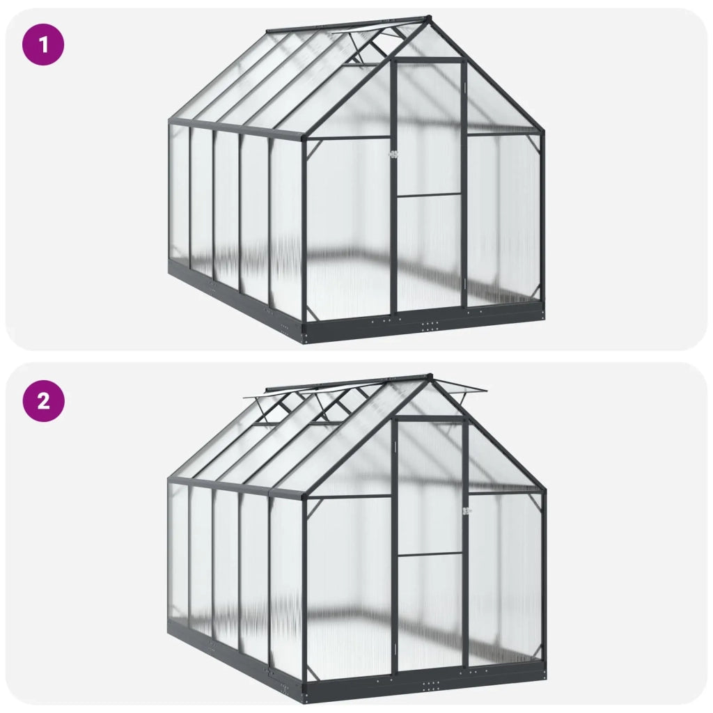 Serra da Giardino con porta Antracite 183,5 x 303,5 x 207 cm