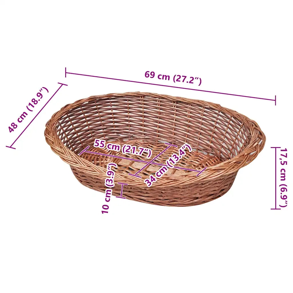 Cesto/Cuccia per Cani in Vimini Naturale 69 cm CFW2614048