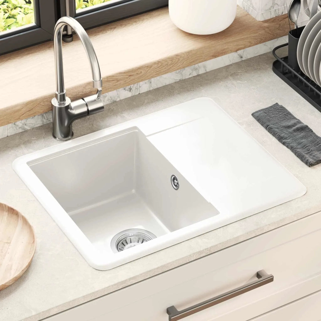 Lavello Bianco 560 x 460 mm 80% Quarzo e 20% Resina CFW1360852