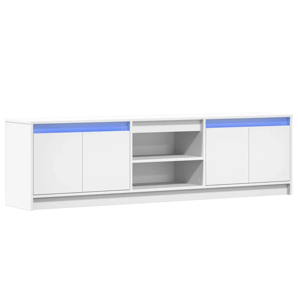 vidaXL Mobile Porta TV con LED Bianco 180x34x50cm in Truciolato
