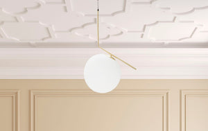 Lampadario Glamy 50x30x100 cm in Ferro e Vetro Bianco e Oro