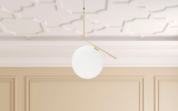 Lampadario Glamy 50x30x100 cm in Ferro e Vetro Bianco e Oro