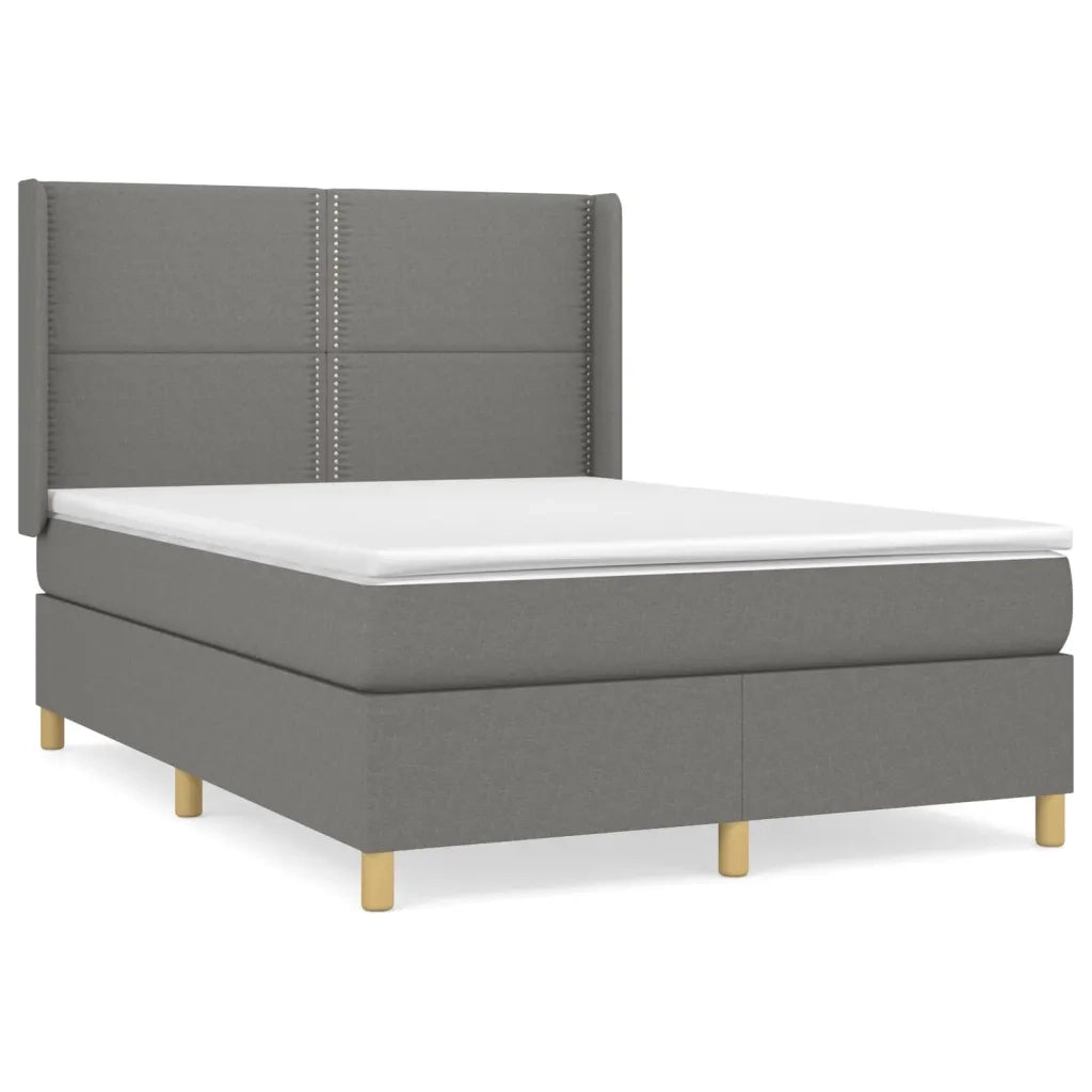 Giroletto a Molle con Materasso Grigio Scuro 140x190 cm Tessutocod mxl 98643