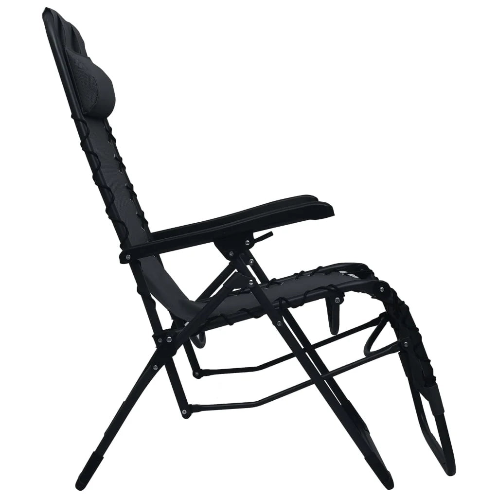 Sedia pieghevole da giardino e patio textilene nero 02_0011895