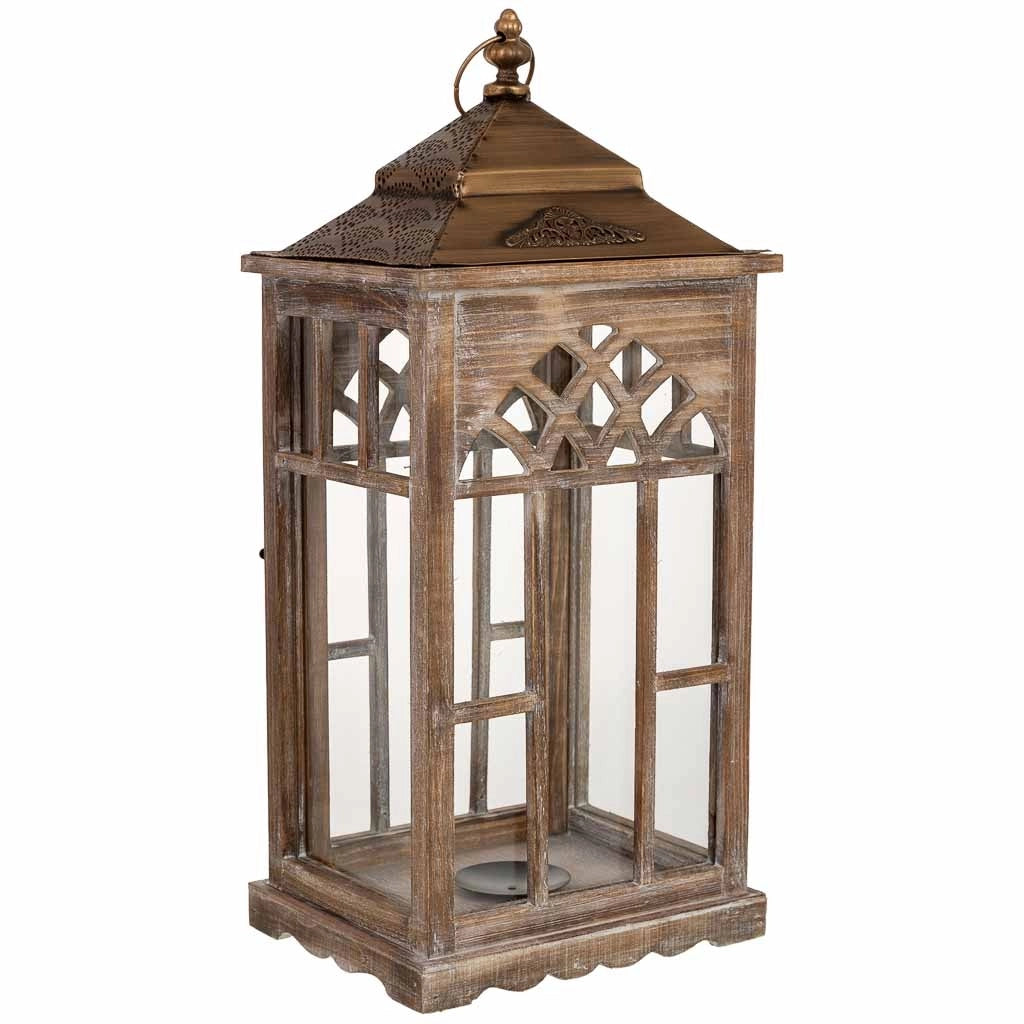 Lanterna in legno 26x21x58h cm