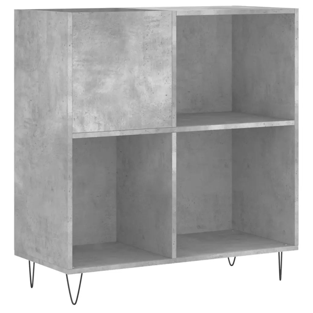 Mobile Porta Dischi Grigio Cemento 84,5x38x89 Legno Multistrato 831776