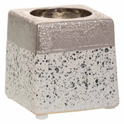 Portacandele in ceramica argento 10x10x10h