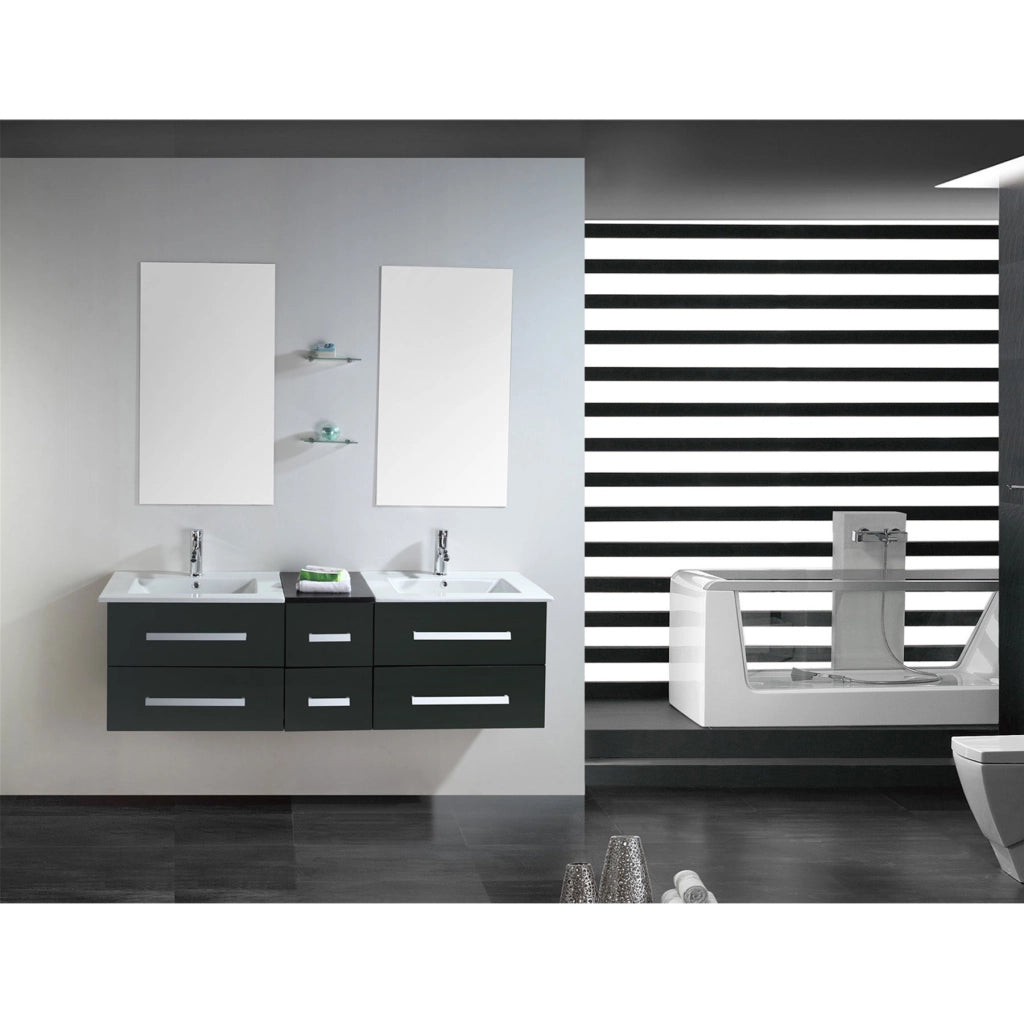 Mobile Bagno Nero 150 cm Lavabo Incluso – Rome