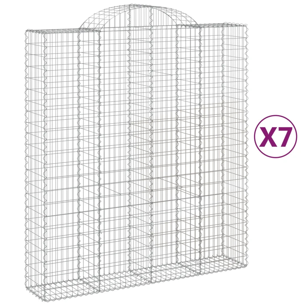 Cesti Gabbioni ad Arco 7 pz 200x50x220/240 cm Ferro Zincatocod mxl 100097