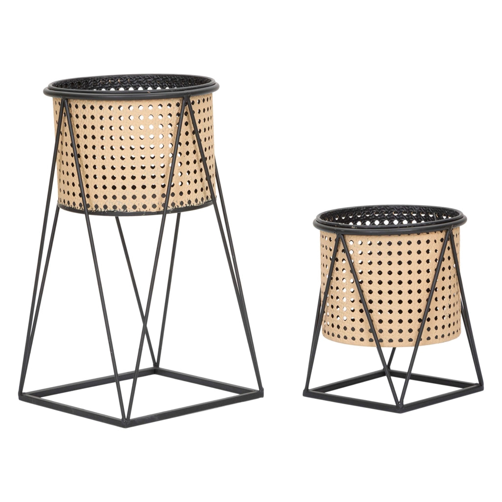 Sisimi, Vaso set 2 Vasi, Portavasi Rimovibili, Bianco Crema