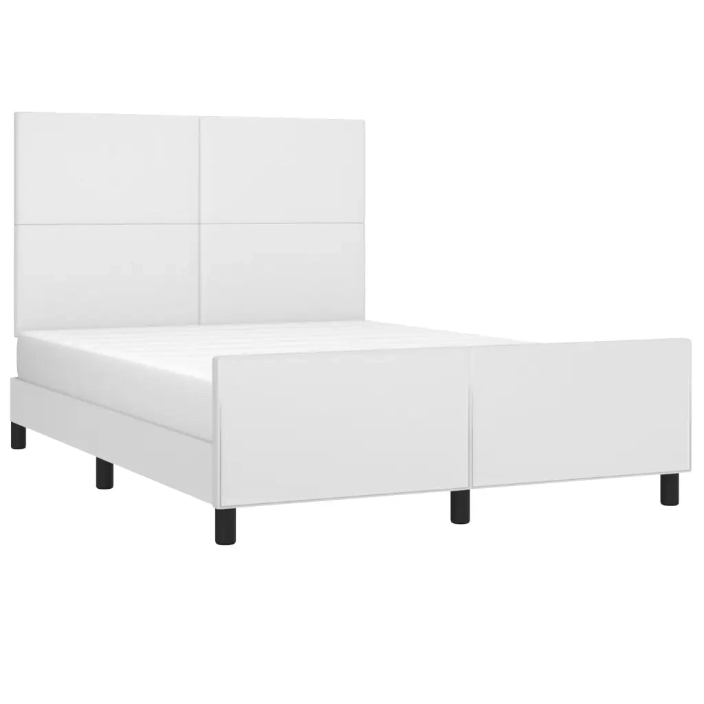 Giroletto con Testiera Bianco 140x200 cm in Similpelle