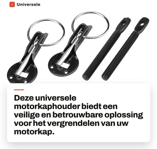 Sostituzione Motorkap Universale in Acciaio Inossidabile - Blocco Motore con Chiusura a Chiave da Corsa - Kit Pinlock - Sistema Antilucchetto - Incluso Accessorio di Installazione