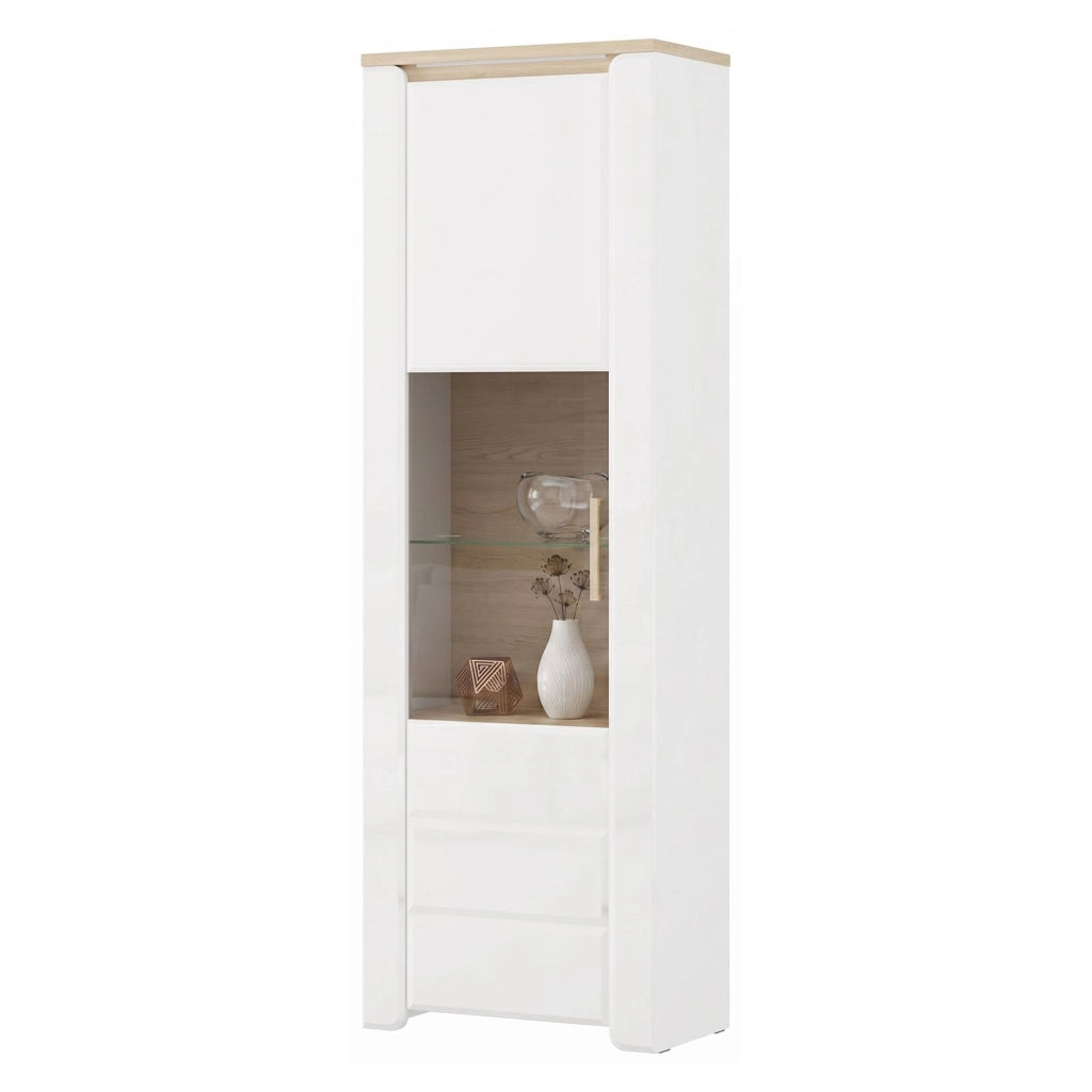 Mobile Espositore Cibiana, Vetrina 5 Ripiani, 64x35x194h cm Marrone Rovere