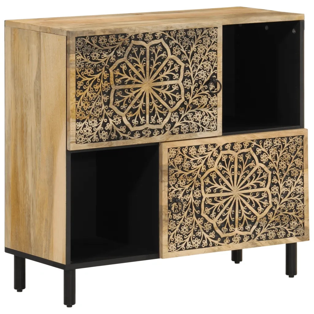 Credenza | Madia | Buffet da pranzo | Armadio da pranzo 80x33x75 cm in Legno Massello di Mango